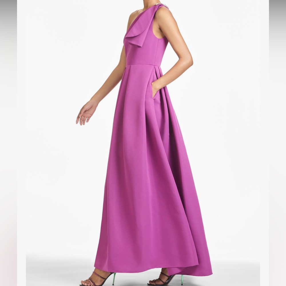 Sachin & Babi Martina One-Shoulder Gown Violet - NWT